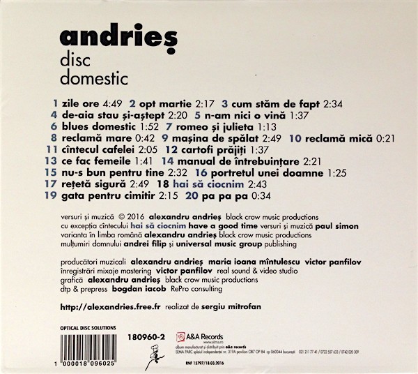 Alexandru Andries - Disc domestic